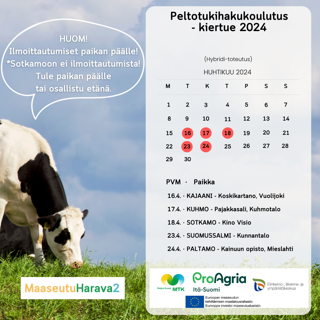 Peltotukihakukoulutukset KAINUU Hybridi kiertue 16-14.4 ja 23-24.4.2024 ...